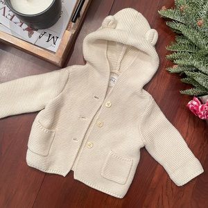 Bear Hooded Baby Cardigan